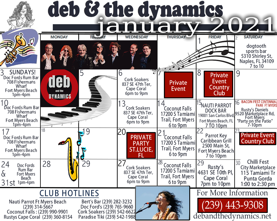 Schedule | DEB & THE DYNAMICS